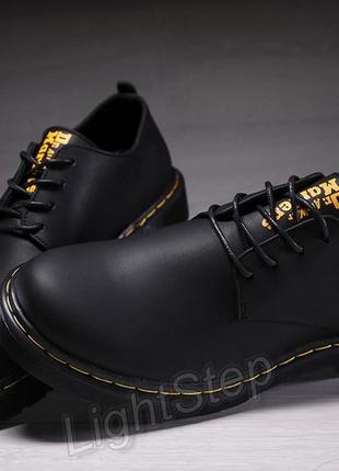 Туфли мужские кожаные dr. martens black smooth6 фото