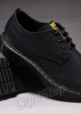 Туфли мужские кожаные dr. martens black smooth9 фото