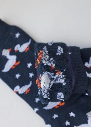 Жіночі теплі шкарпетки - сині з гусями розмір 36-402 фото