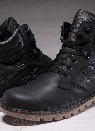Кожаные мужские ботинки levis leather jax shoes4 фото