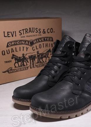 Кожаные мужские ботинки levis leather jax shoes10 фото