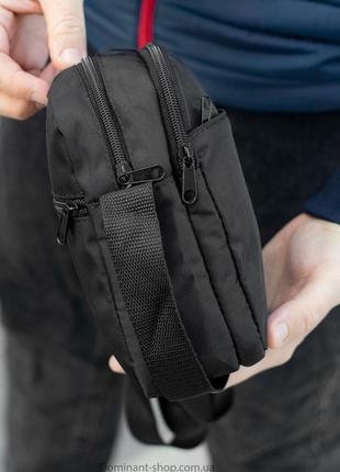 Маленькая городская сумка мессенджер мужская nike solo черная из ткани через плечо найк молодежная барсетка3 фото