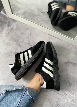 Стильные женские кроссовки adidas iniki black white чёрные с белым4 фото