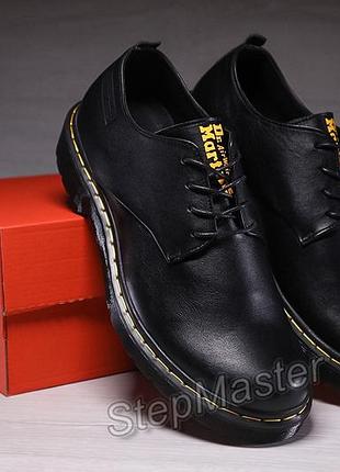 Кожаные туфли dr. martens nappa black