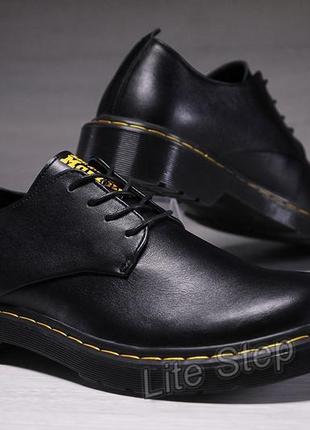 Кожаные туфли dr. martens nappa black