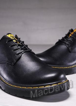 Шкіряні чоловічі туфлі dr. martens nappa black