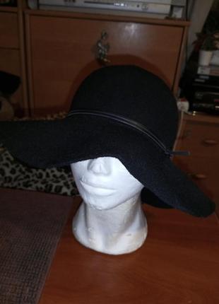 Эфектний,вовняний-100%,ефектний вугільно-чорний капелюх,h&m4 фото