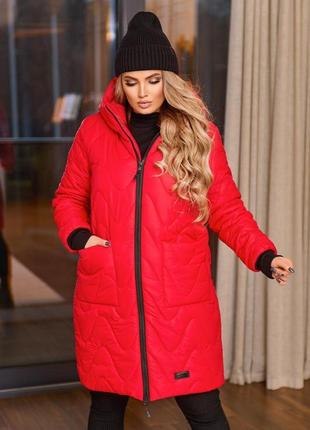Женское батальное пальто куртка на синтепоне теплое стильное 48-50 52-54 56-58