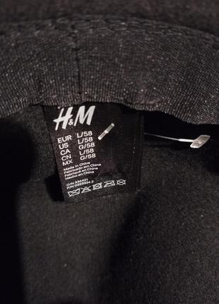 Эфектний,вовняний-100%,ефектний вугільно-чорний капелюх,h&m9 фото