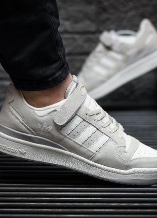 Замшевые, кожаные кроссовки adidas forum low