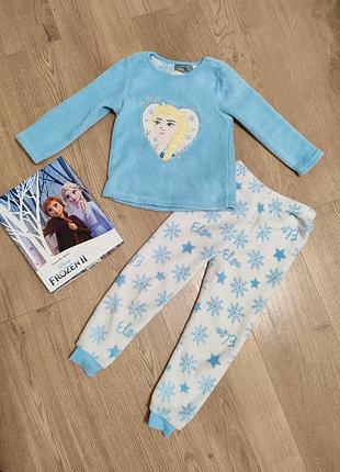 Пижама, теплая холодное сердце, frozen, эльза, primark 4-5 лет