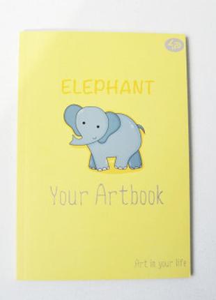 Блокнот а5 з кольоровими аркушами profi artbook elephant 96 сторінок арт. 902309