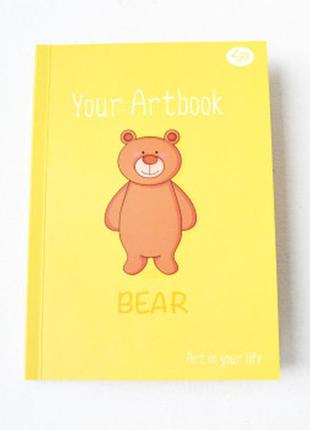 Блокнот а6 с цветными листами profi artbook bear 96 страниц 48л 902361