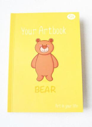 Блокнот а6 з кольоровими аркушами profi artbook bear 96 сторінок арт. 902361