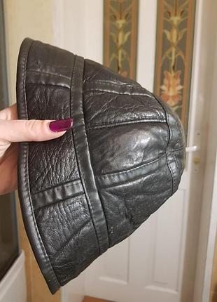 Актуальная модная кожаная панама унисекс натуральная цегейка