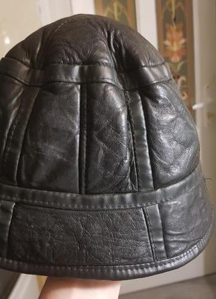 Актуальная модная кожаная панама унисекс натуральная цегейка