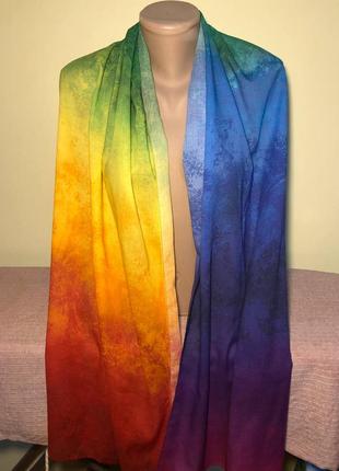 Коттоновый шарф радуга