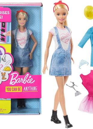 Лялька барбі професія-сюрприз, лялька barbie you can be anything, оригінал