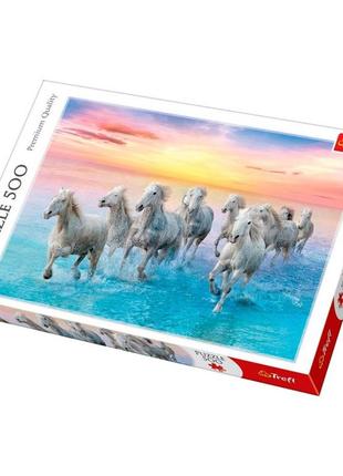 Пазлы "белые лошади галопом" trefl 37289 (500 эл.)1 фото