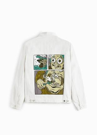 Джинсовая куртка с комиксами zara.