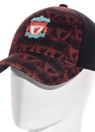 Бейсболка футбольная сублимация кепка мужская на липучке кукурудза liverpool sub21734 черный