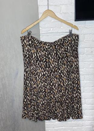 Трикотажная юбка у леопардовый принт юбка большого размера charles voegele xxl 58-60р2 фото