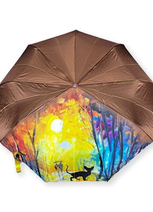 Женский зонтик полуавтомат атлас от фирмы "серебряный дождь"