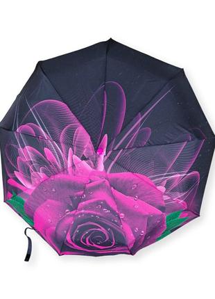 Жіноча парасолька автомат з квіткою троянди від фірми lantana2 фото