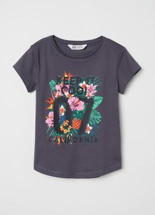 Футболка з короткими рукавами з бавовняного трикотажу з набивним малюнком h&m