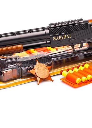 Игрушечный дробовик "marshal"  golden gun 915gg с мягкими пулями3 фото