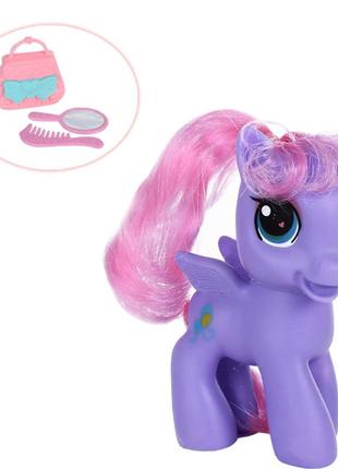 Детская игрушка пони sm2529, 9,5 см, с аксессуарами (фиолетовый)