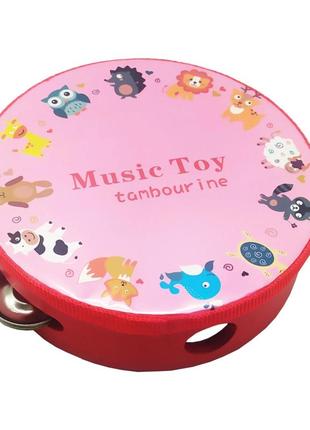 Деревянная игрушка бубен md 0367-19-30 диаметр 15 см (music toy)