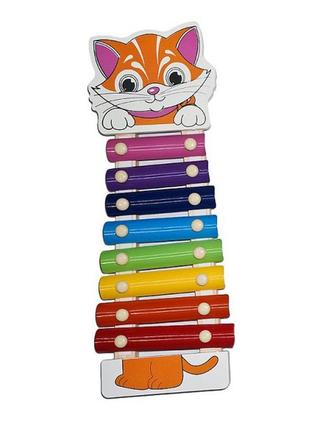 Детская игрушка ксилофон md0712 деревянный (котик)