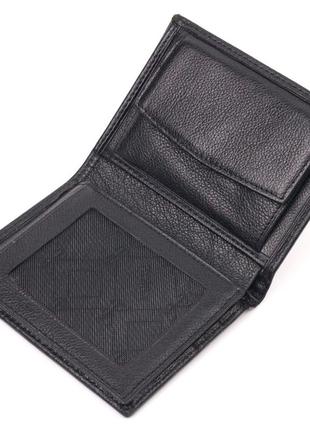Вертикальный небольшой кожаный кошелек без застежки karya 21362 черный4 фото
