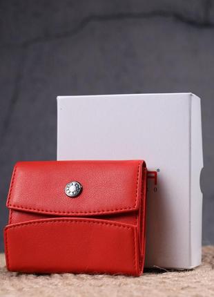Оригинальный женский кошелек из натуральной кожи karya 21340 красный8 фото