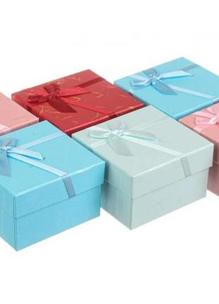 Подарочные коробочки для бижутерии 9*8,5*5,5 см (упаковка 6шт) с подушечкой