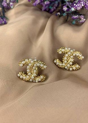 Брендові сережки гвоздик із логотипом позолоту перлів циркій4 фото