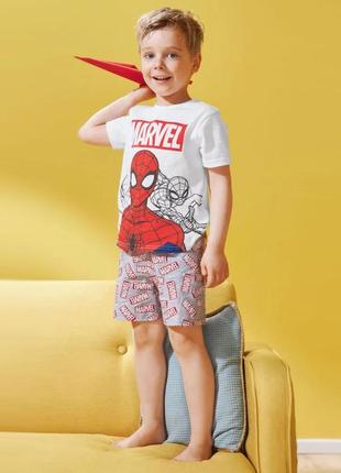 Пижама для мальчика "marvel", рост 86-92, цвет белый, светло-серый