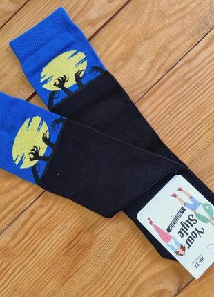 Шкарпетки молодіжні "halloween", розмір 35-37, колір чорний синій