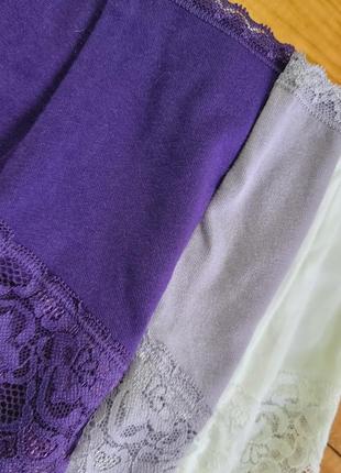 Комплект жіночих трусиків із 5 штук, розмір 3xl/4xl, колір фіолетовий, бузковий, білий3 фото