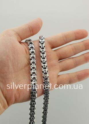 Серебряная цепочка рамзес (кардинал). цепь на шею серебро толстая широкая 8 мм3 фото