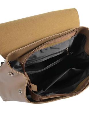Стильний жіночий рюкзак екошкіра 732 мокко4 фото