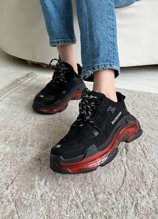 Кроссовки женские triple s black/red5 фото