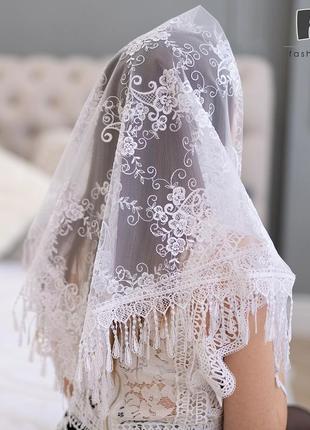 Свадебный белый платок мила