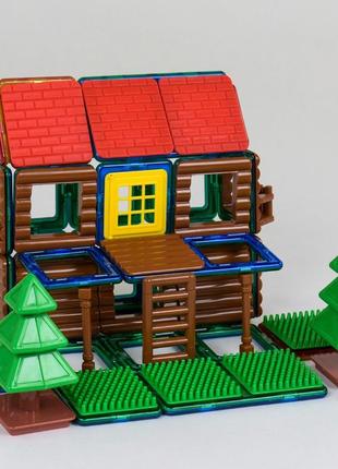 Конструктор магнитный "домик", 65 деталей | детский конструктор