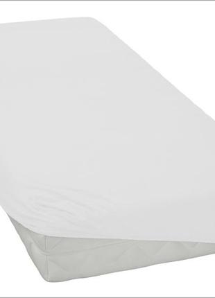 Трикотажная простынь на резинке в кроватку размер спального места 60*120 см белый цвет бренд kayra