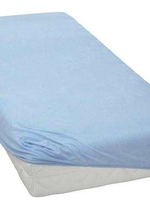 Трикотажная простынь на резинке спальное место 90*200 см голубого цвета турецкого производства, бренд kayra