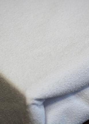 Наматрасник натяжной непромокаемый махра с полеуретановой мембраной гидрозащита 100 х 200+25 белый на резинке3 фото