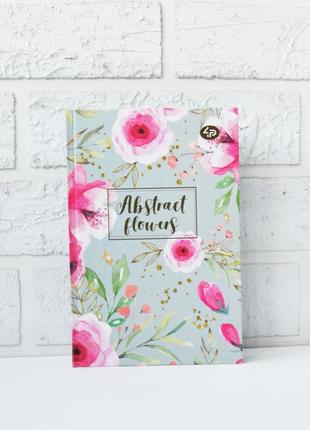 Блокнот а5 с белыми листами profi abstract flowers green 96 страниц арт. 902453