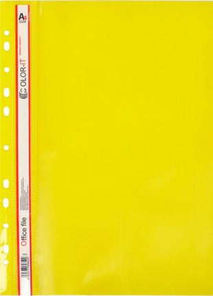 Швидкозшивач а4 пластиковий жовтий color арт.95893